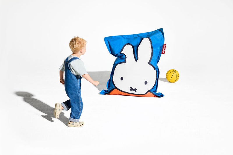 Fatboy Junior Nylon Bean Bag x Miffy/Boris | Indoor Use Kid-sized beanbag | Simple to clean, Perfect for reading, Relaxing, or playtime | Sturdy & durable | Comfortable | 130x100 cm - Blue - Image 4